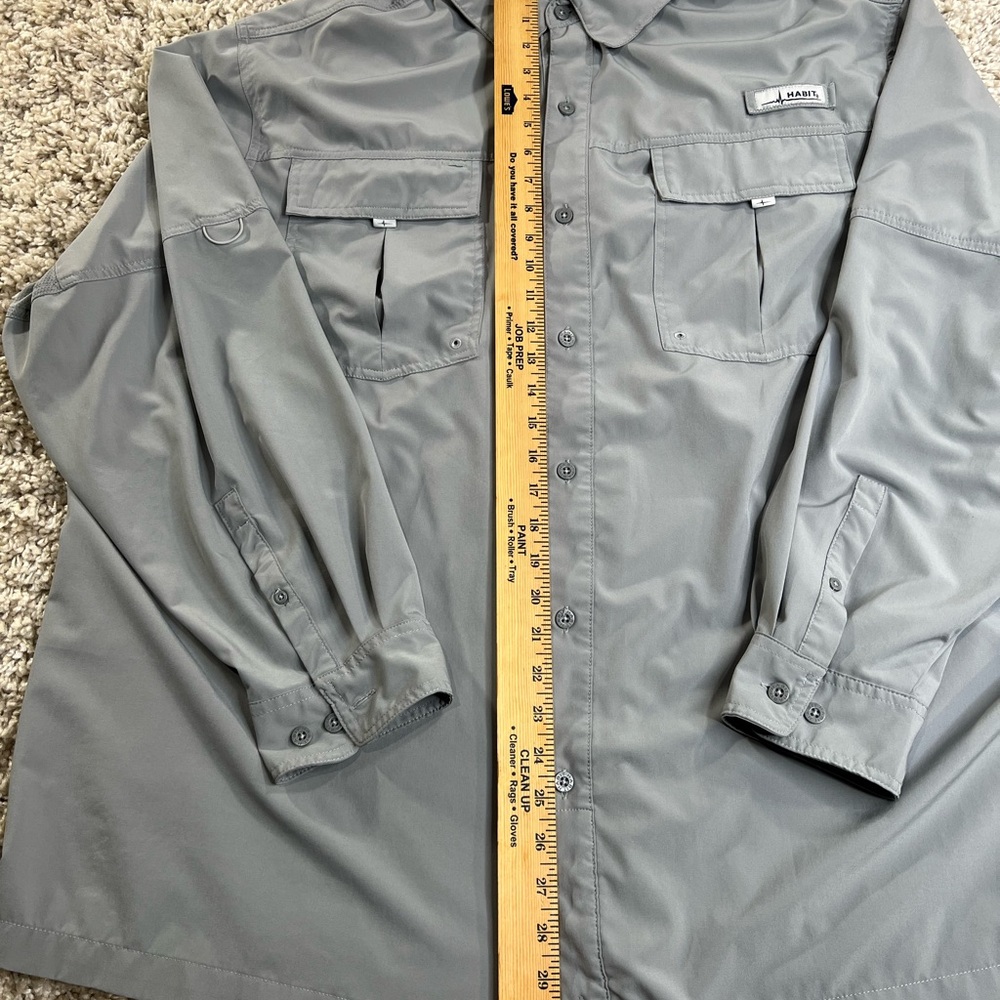 Habitat Men's Lightweight fishing shirts lot of 3 - Black, Gray, Blue - Picture 4 of 13